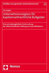 Vorderes Coverbild Unternehmensregress für kapitalmarktrechtliche Bußgelder