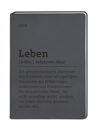 Vorderes Coverbild Terminplaner Lederlook 2026 Schwarz