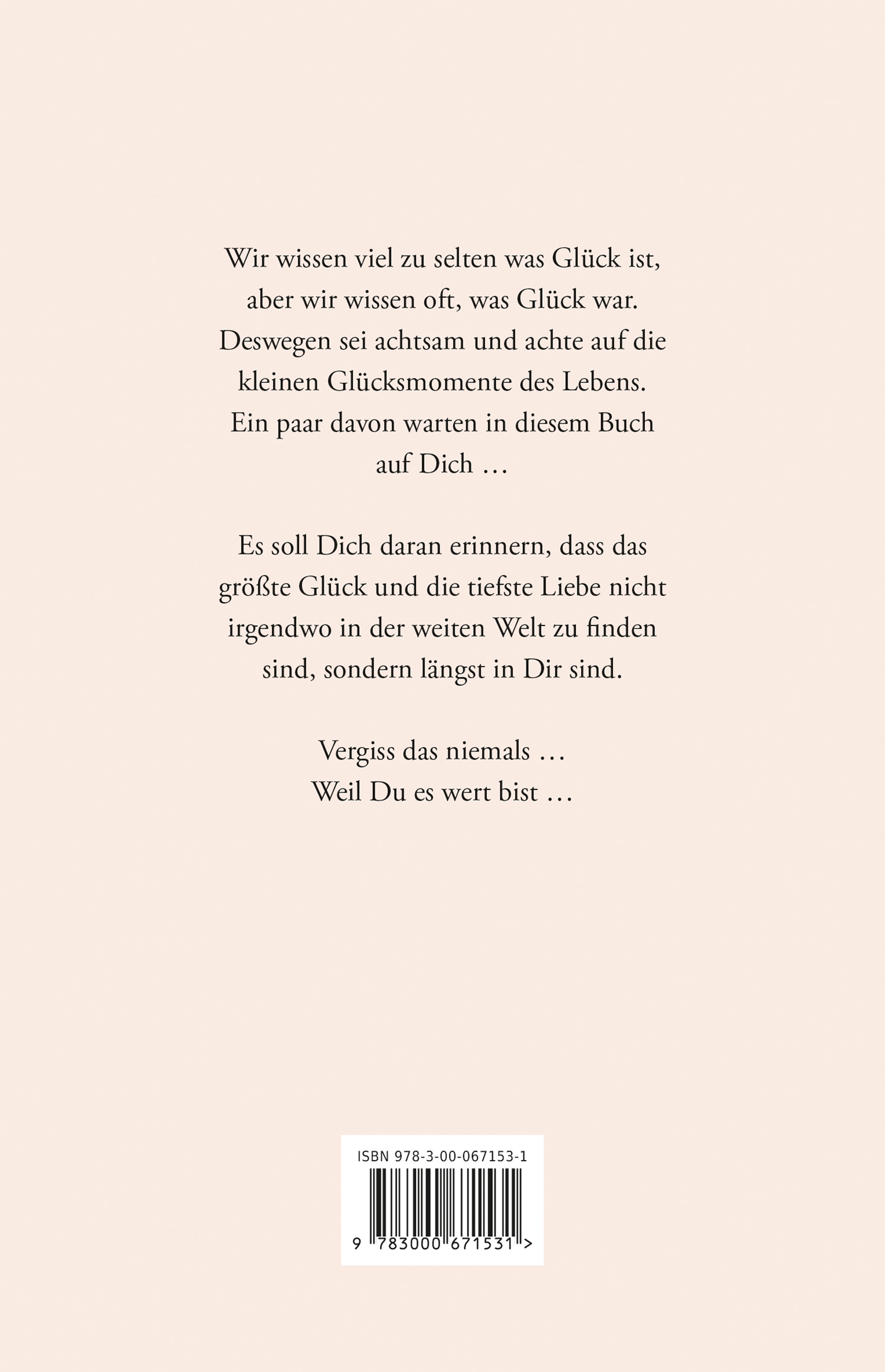 Rückseitencover Weil ich es wert bin!