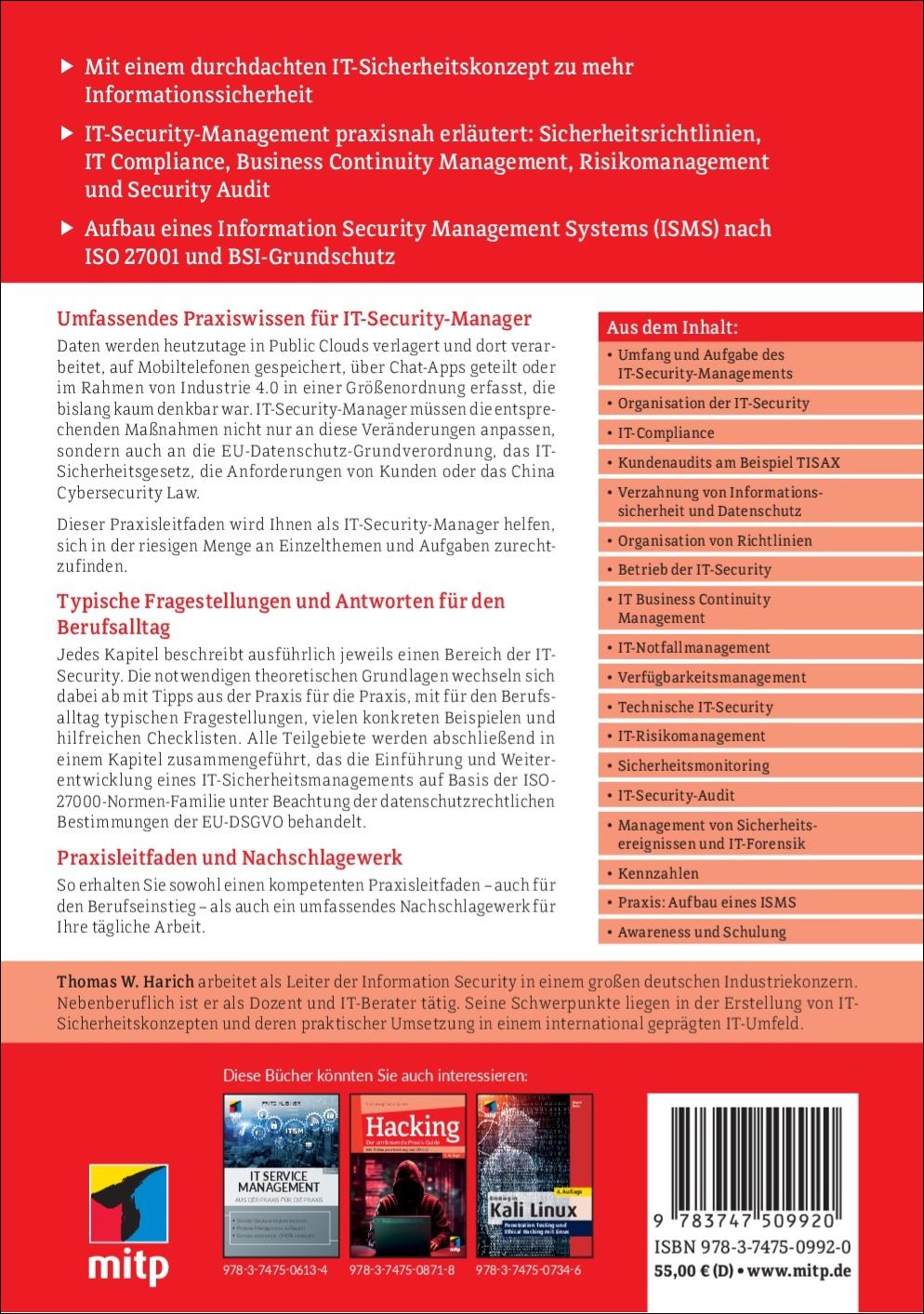 Rückseitencover IT-Sicherheitsmanagement