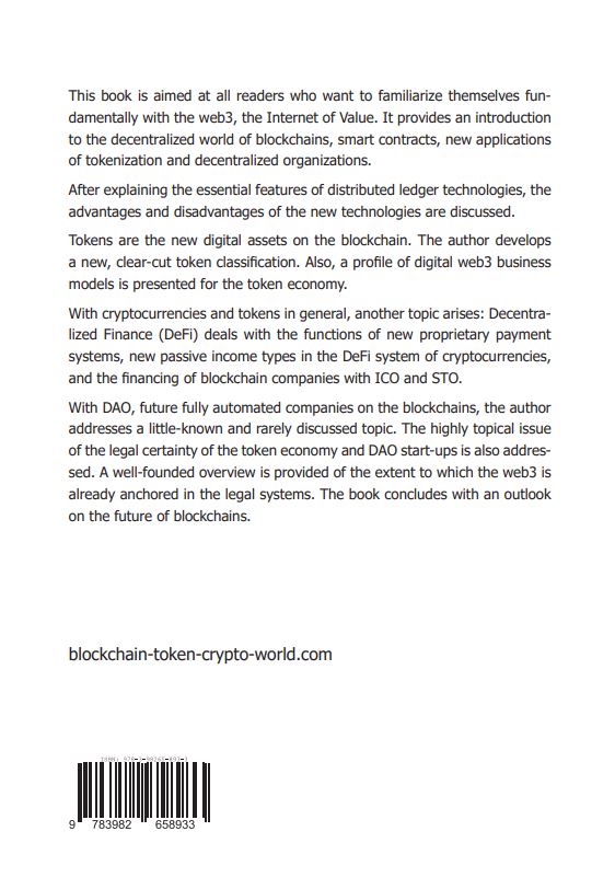 Rückseitencover Tokenization and DAOs on Blockchains