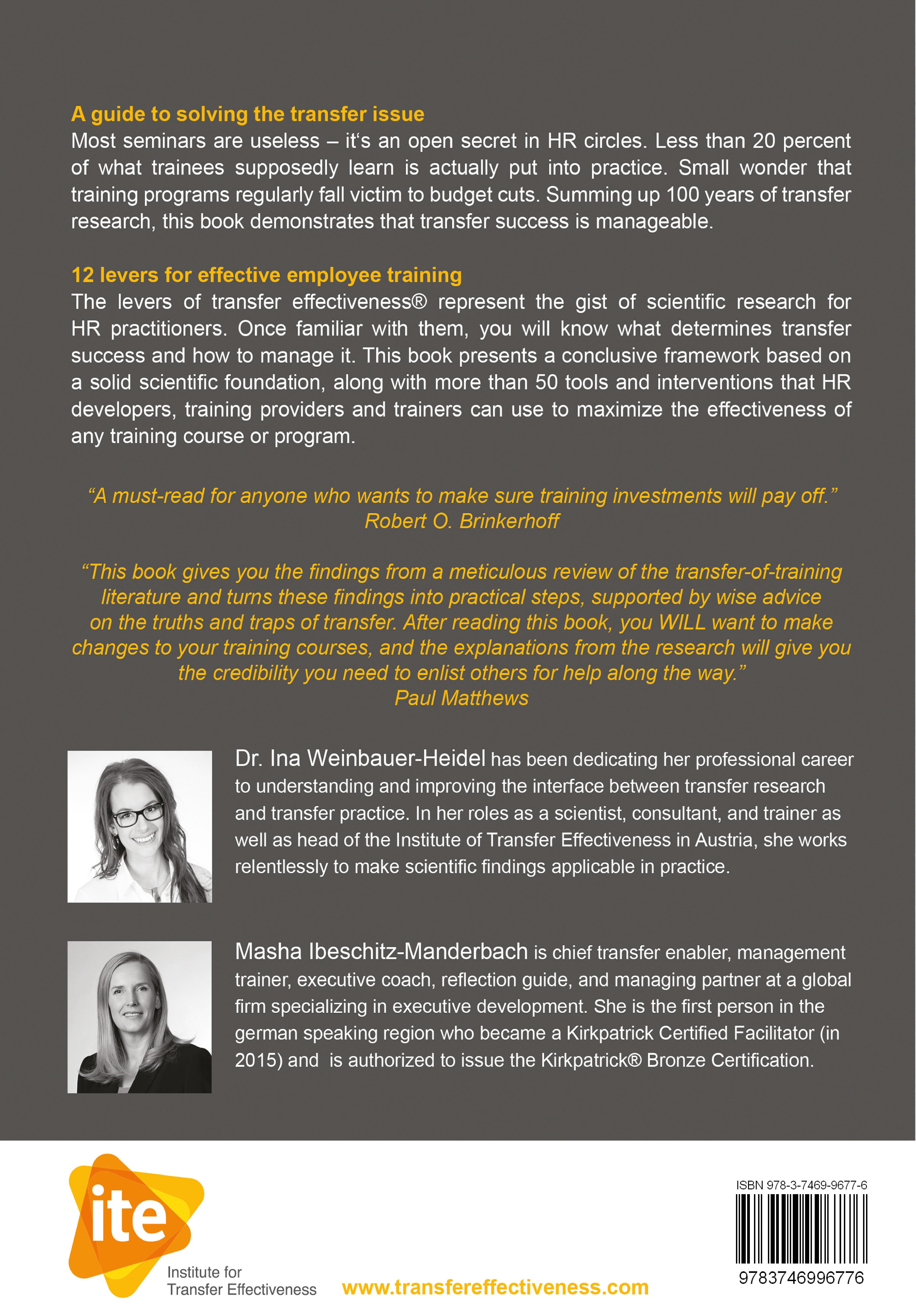 Rückseitencover WHAT MAKES TRAINING REALLY WORK