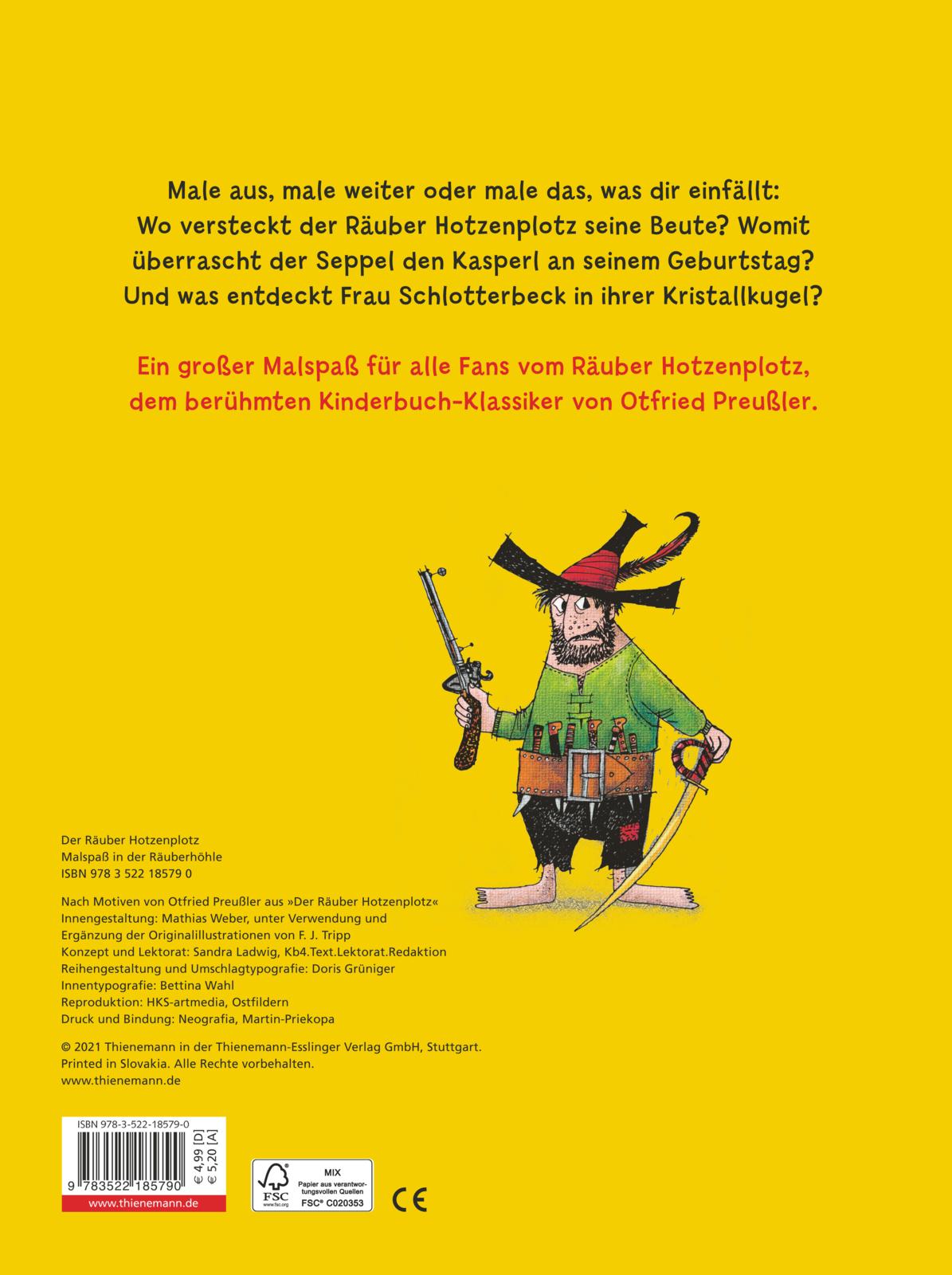 Rückseitencover Der Räuber Hotzenplotz (Ausmalen, weitermalen, selber malen)