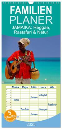 Vorderes Coverbild Familienplaner 2025 - JAMAIKA Reggae, Rastafari und Natur. mit 5 Spalten (Wandkalender, 21 x 45 cm) CALVENDO
