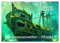 Vorderes Coverbild Unterwasserwelt der Wracks 2026 (Wandkalender 2026 DIN A2 quer), CALVENDO Monatskalender