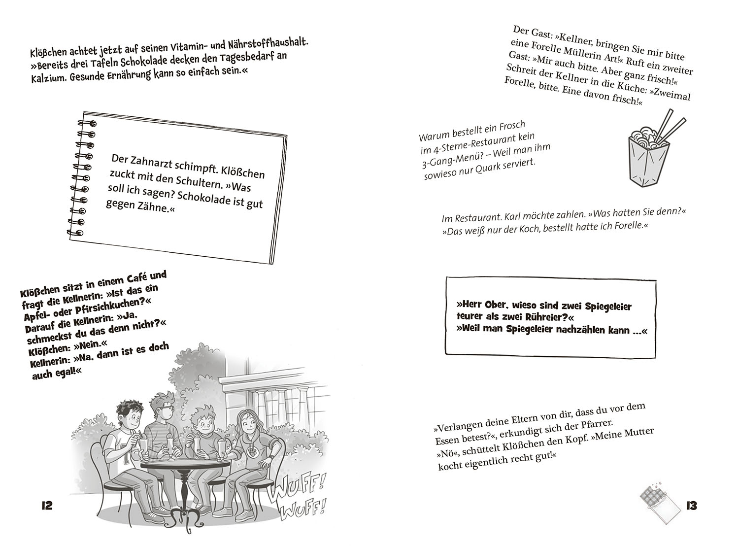 Beispielinhalt (Bild) TKKG Junior, Das Witzebuch