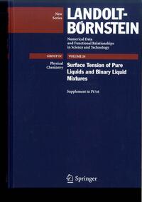 Vorderes Coverbild Surface Tension of Pure Liquids and Binary Liquid Mixtures