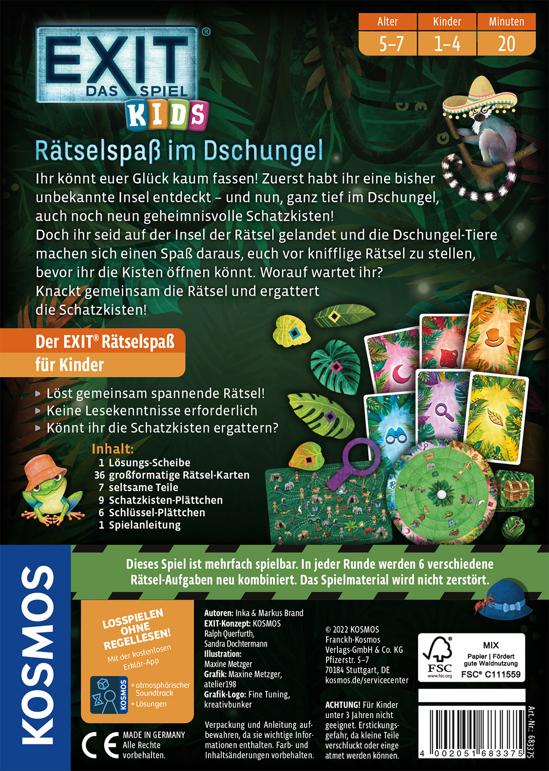 Rückseitencover EXIT® Kids Rätselspaß im Dschungel
