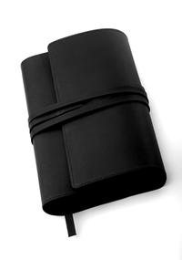 Vorderes Coverbild MILANO L (schwarz) - variable Buchhülle aus Leder - Echtes Leder