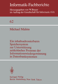 Vorderes Coverbild Ein inhaltsadressierbares Speichersystem zur Unterstützung zeitkritischer Prozesse der Informationswiedergewinnung in Datenbanksystemen
