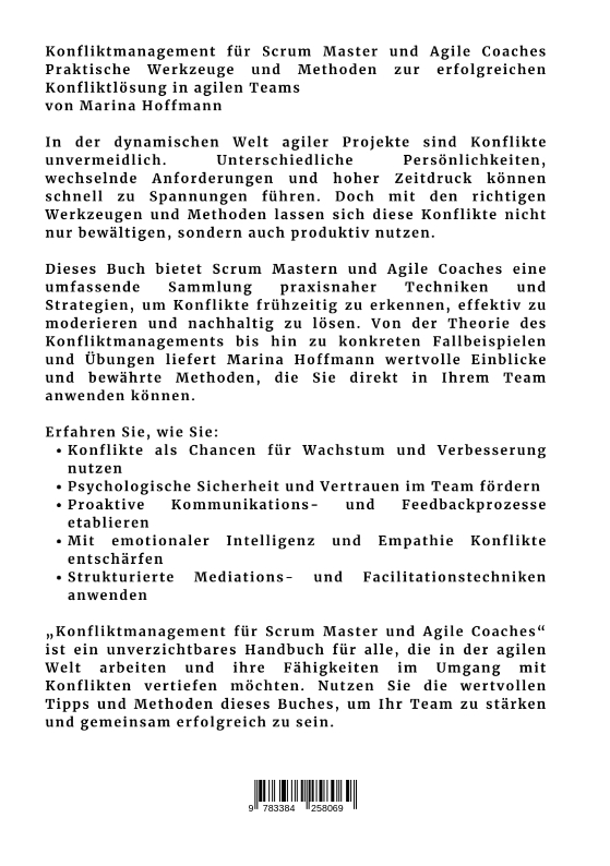 Rückseitencover Konfliktmanagement für Scrum Master und Agile Coaches