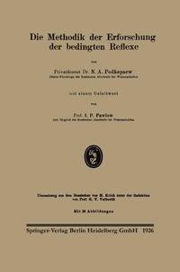Vorderes Coverbild Die Methodik der Erforschung der bedingten Reflexe