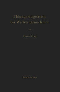 Vorderes Coverbild Flüssigkeitsgetriebe bei Werkzeugmaschinen
