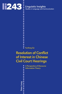 Vorderes Coverbild Resolution of Conflict of Interest in Chinese Civil Court Hearings