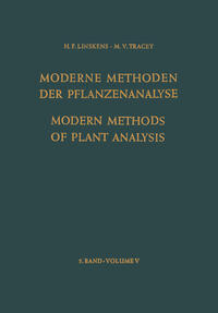 Vorderes Coverbild Modern Methods of Plant Analysis / Moderne Methoden der Pflanzenanalyse