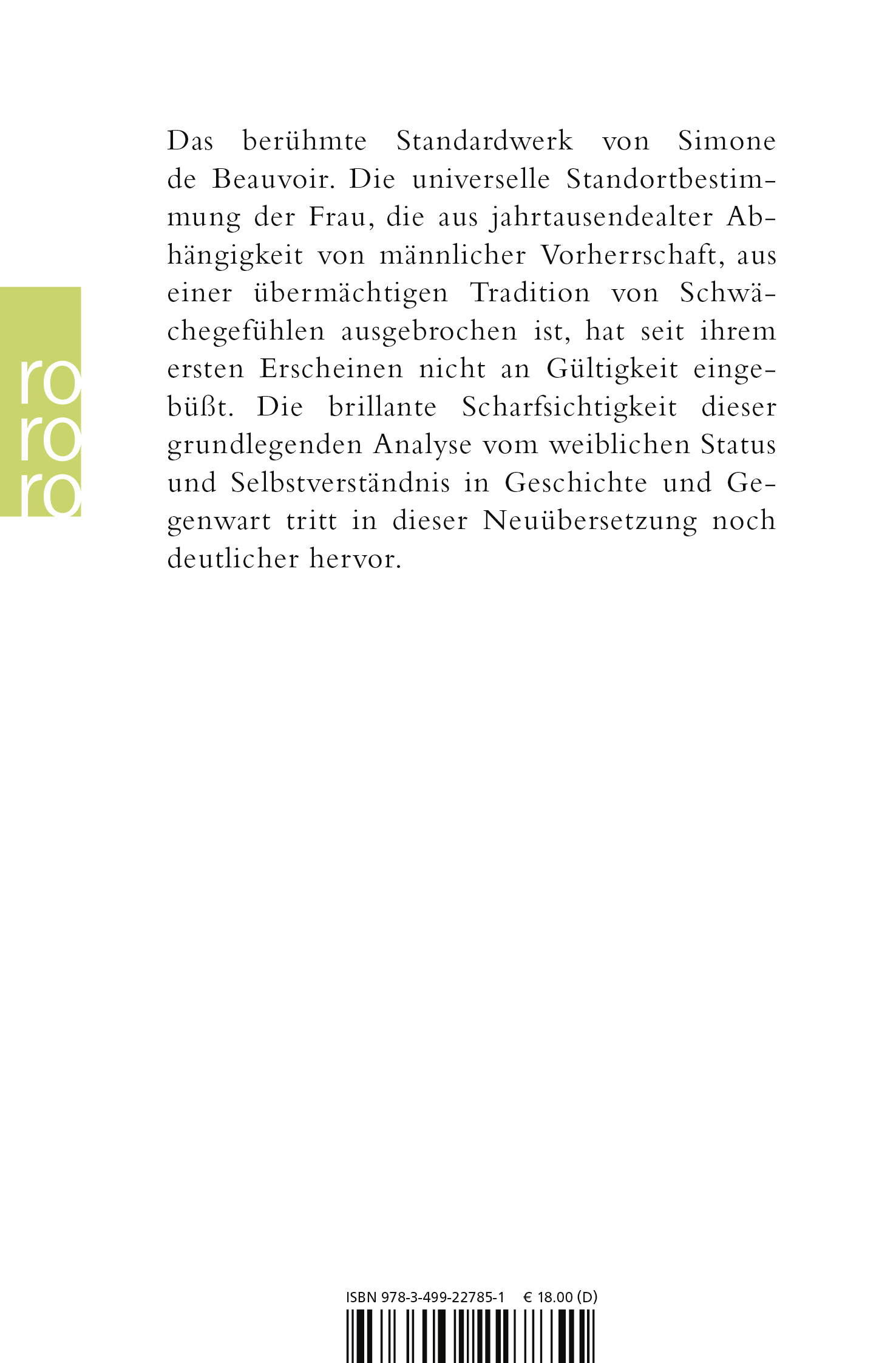Rückseitencover Das andere Geschlecht