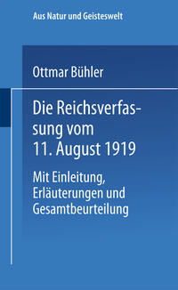 Vorderes Coverbild Die Reichsverfassung vom 11. August 1919