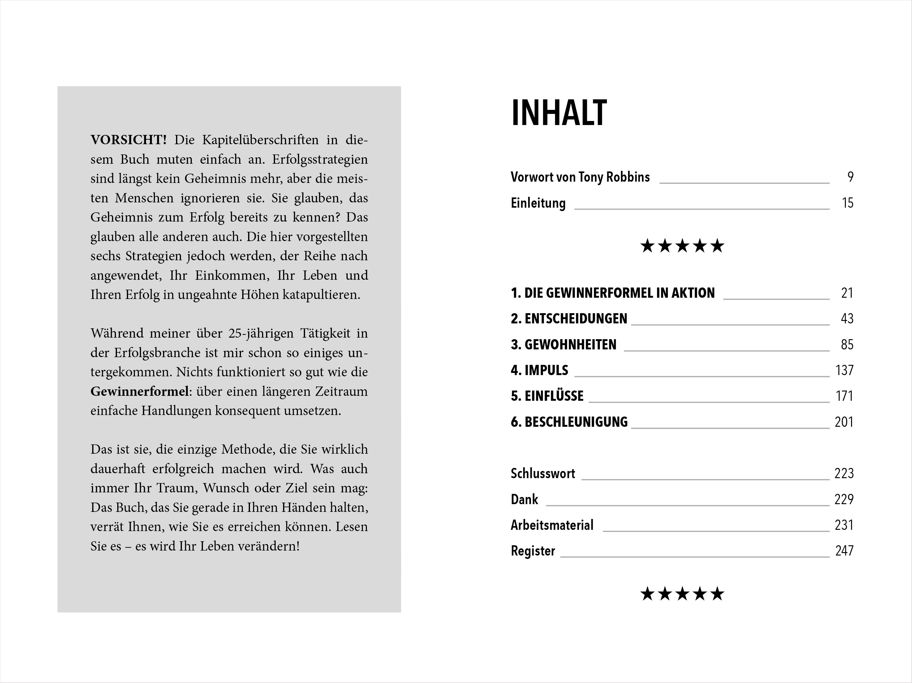 Beispielinhalt (Bild) Die Gewinnerformel