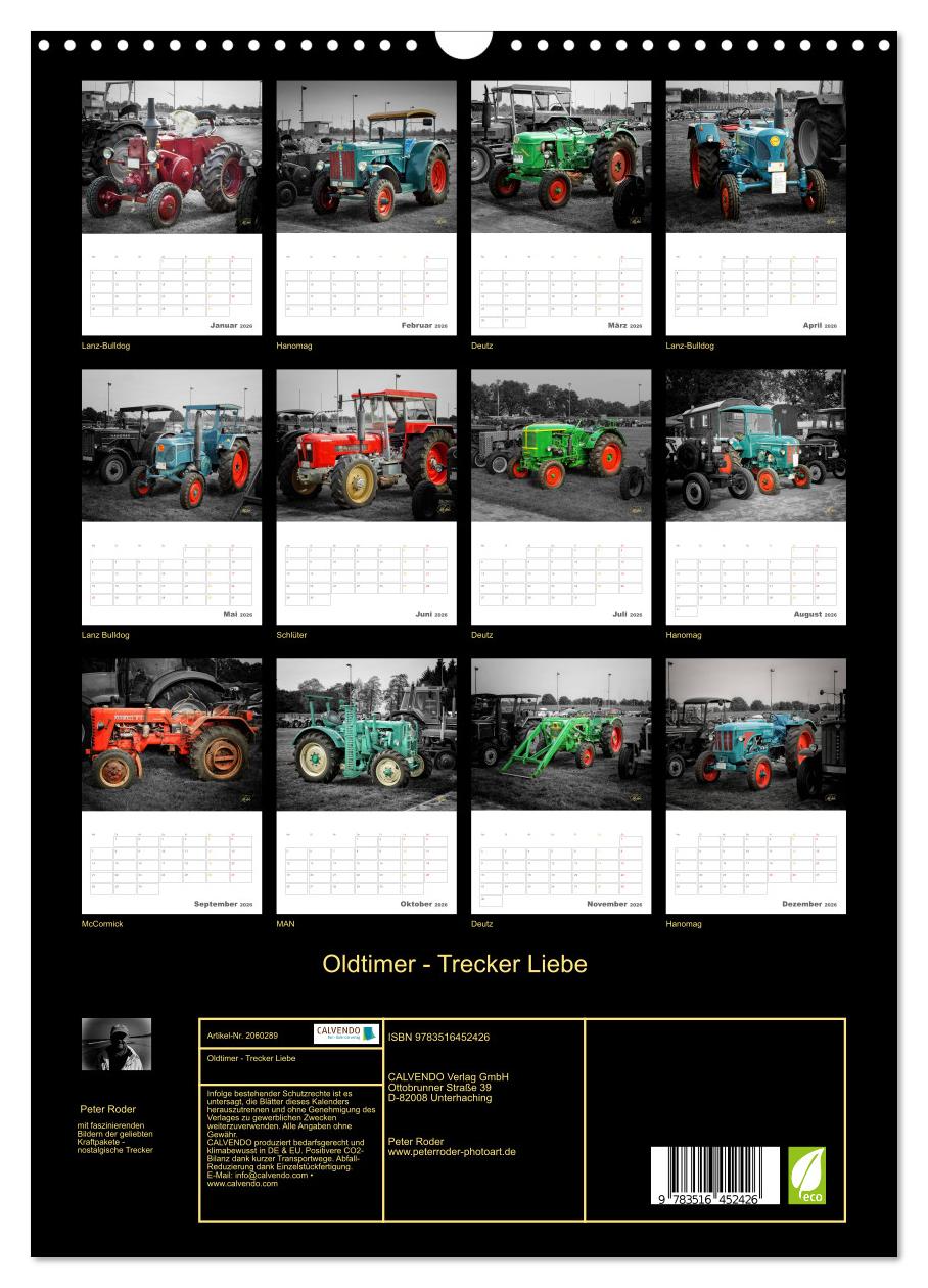 Beispielinhalt (Bild) Oldtimer - Trecker Liebe (Wandkalender 2026 DIN A3 hoch), CALVENDO Monatskalender