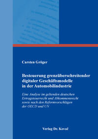 Vorderes Coverbild Besteuerung grenzüberschreitender digitaler Geschäftsmodelle in der Automobilindustrie