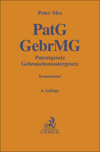 Vorderes Coverbild Patentgesetz, Gebrauchsmustergesetz