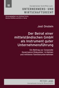 Vorderes Coverbild Der Beirat einer mittelständischen GmbH als Instrument guter Unternehmensführung