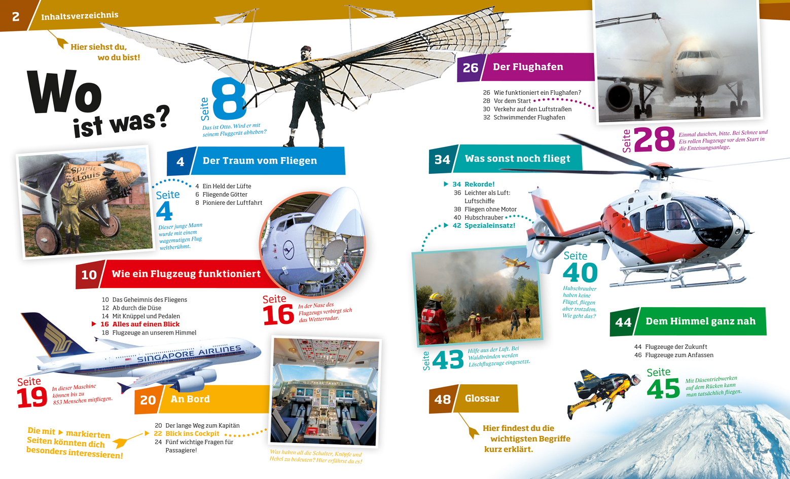 Beispielinhalt (Bild) WAS IST WAS Band 10 Flugzeuge. Der Traum vom Fliegen