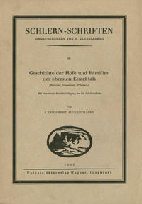 Vorderes Coverbild Geschichte der Höfe und Familien des obersten Eisacktales