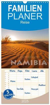 Vorderes Coverbild Familienplaner 2025 - Lichterfülltes Namibia mit 5 Spalten (Wandkalender, 21 x 45 cm) CALVENDO