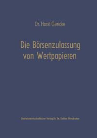 Vorderes Coverbild Die Börsenzulassung von Wertpapieren