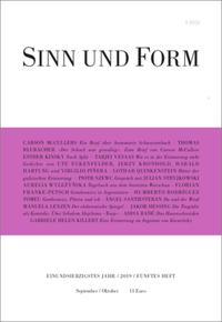Vorderes Coverbild Sinn und Form 5/2019
