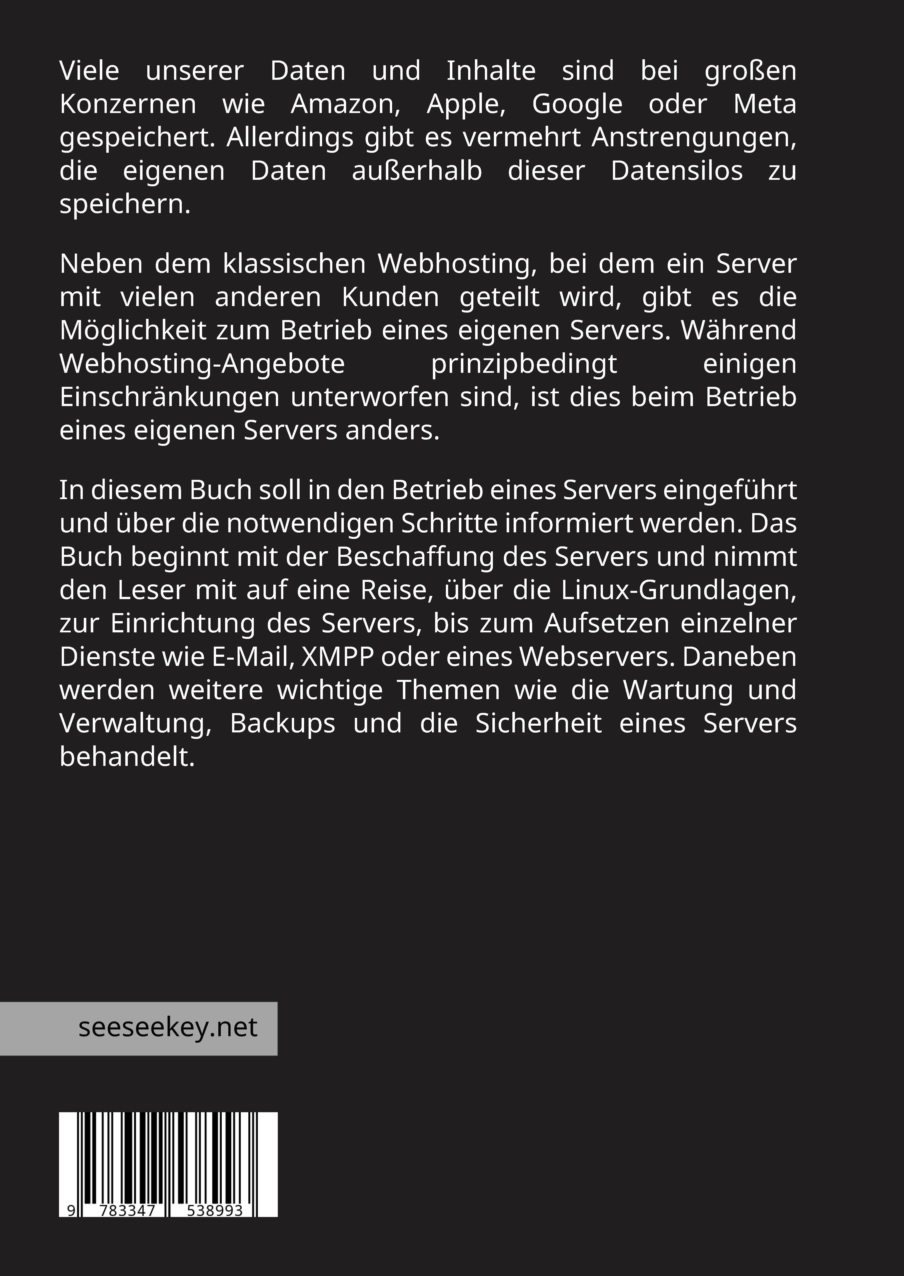 Rückseitencover Selfhosting