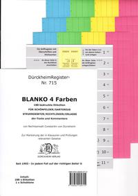 Vorderes Coverbild DürckheimRegister® BLANKO-FARBE Beschreibbar für Gesetzestexte mit Stichworten