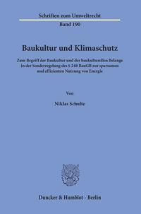 Vorderes Coverbild Baukultur und Klimaschutz.