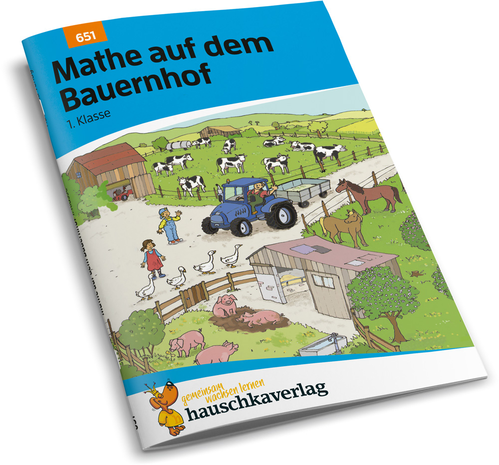 Beispielinhalt (Bild) Mathe 1. Klasse Übungsheft - Mathe auf dem Bauernhof