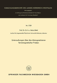 Vorderes Coverbild Untersuchungen über das Abmagnetisieren ferromagnetischer Proben