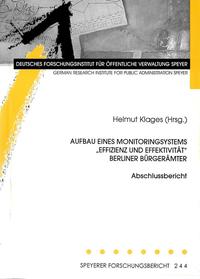 Vorderes Coverbild Aufbau eines Monitoringsystems "Effizienz und Effektivität" Berliner Bürgerämter