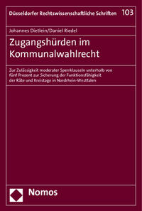 Vorderes Coverbild Zugangshürden im Kommunalwahlrecht