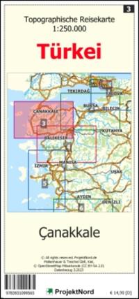 Vorderes Coverbild Canakkale - Topographische Reisekarte 1:250.000 Türkei (Blatt 3)