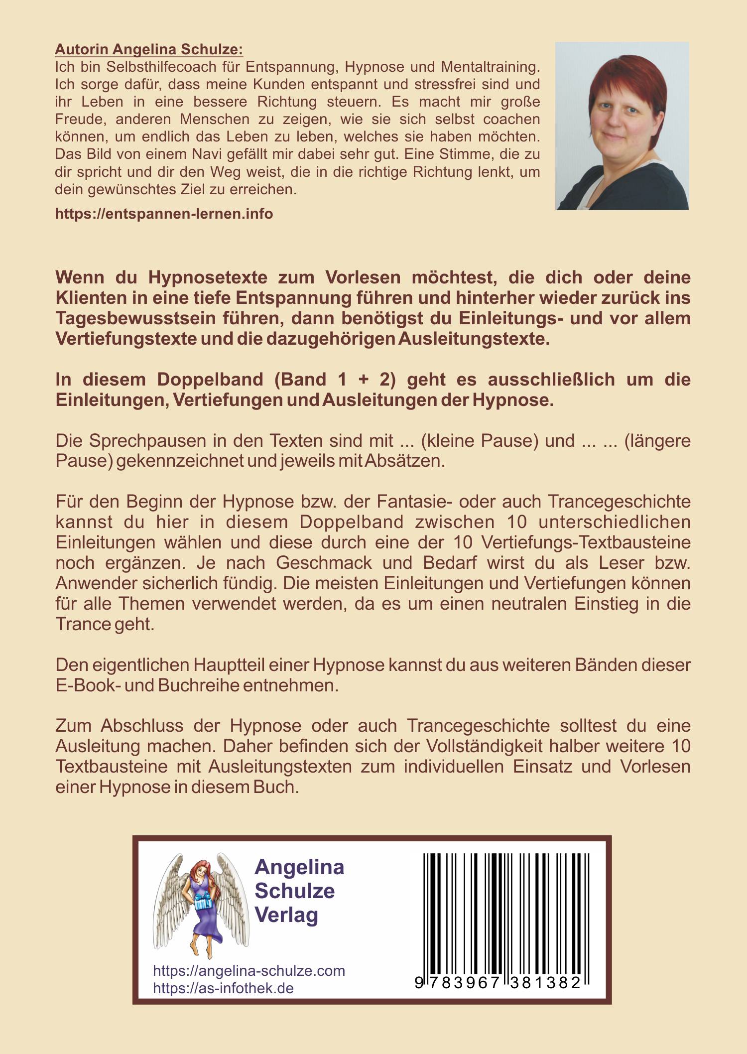 Rückseitencover Hypnosetexte zum Vorlesen und selber Zusammenstellen