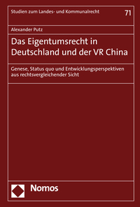 Vorderes Coverbild Das Eigentumsrecht in Deutschland und der VR China