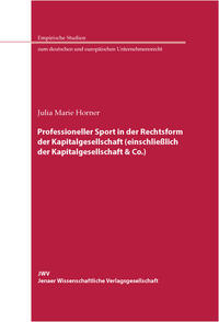 Vorderes Coverbild Professioneller Sport in der Rechtsform der Kapitalgesellschaft (einschließlich der Kapitalgesellschaft & Co.)