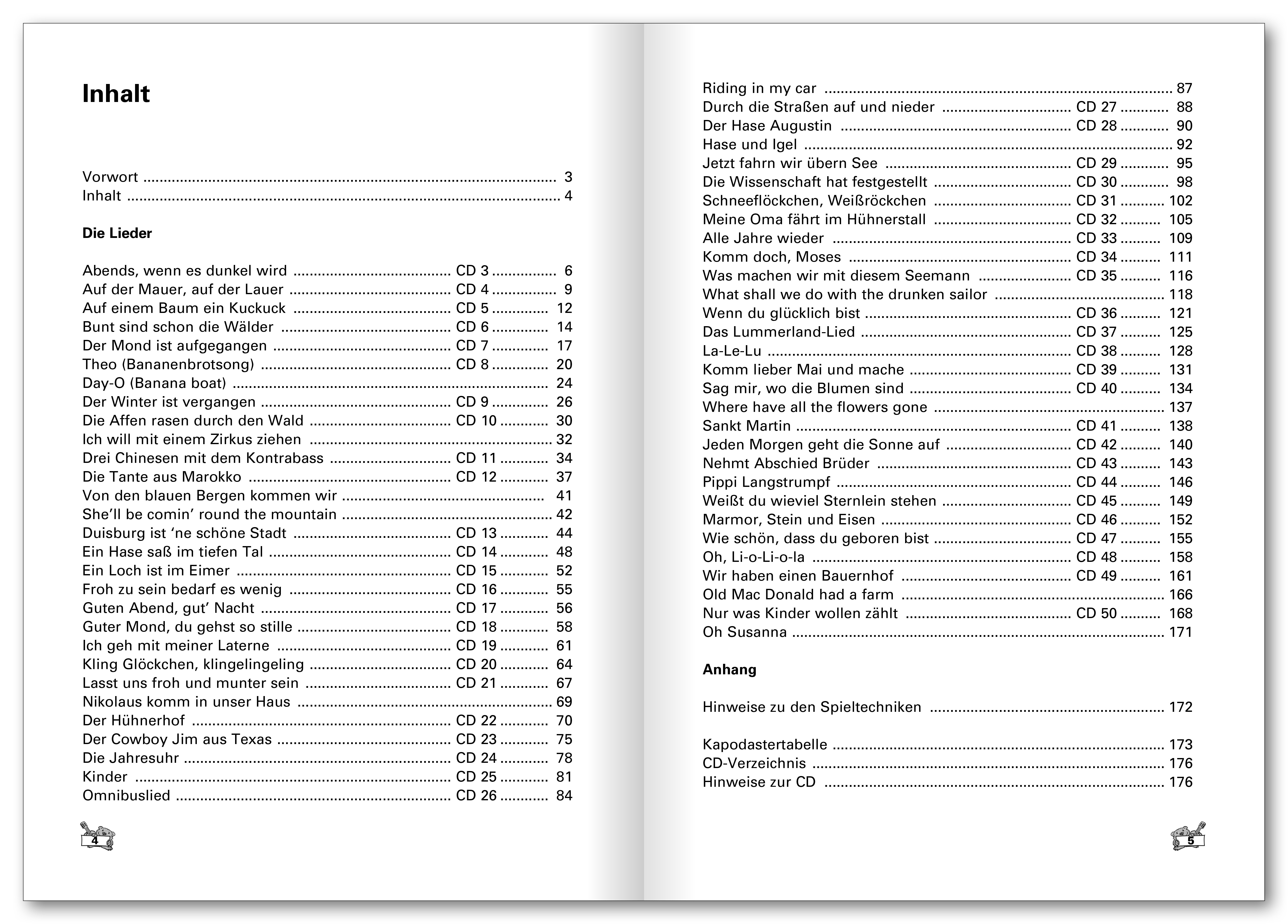 Beispielinhalt (Bild) Peter Bursch's Kinderliederbuch