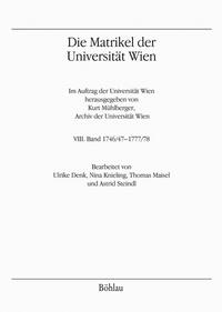 Vorderes Coverbild Die Matrikel der Universität Wien