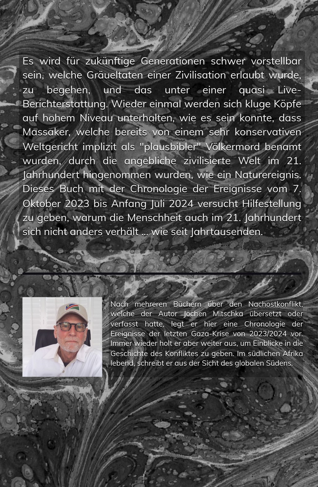 Rückseitencover Gaza, Kolonialismus auf Drogen