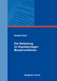 Vorderes Coverbild Die Beiladung im Kapitalanleger-Musterverfahren