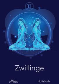 Vorderes Coverbild Sternzeichen Zwillinge Notizbuch | Designed by Alfred Herler