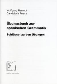 Vorderes Coverbild Übungsbuch zur spanischen Grammatik. Schlüssel zu den Übungen