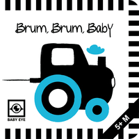 Vorderes Coverbild Brum, Brum, Baby: Kontrastreiches Faltbuch für Babys · Kontrastbuch angepasst an Babyaugen · Schwarz Weiß Primärfarben Buch für Neugeborene · Mein erstes Bilderbuch · Montessori Buch