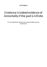 Vorderes Coverbild Existence is indeed evidence of immortality if the past is infinite